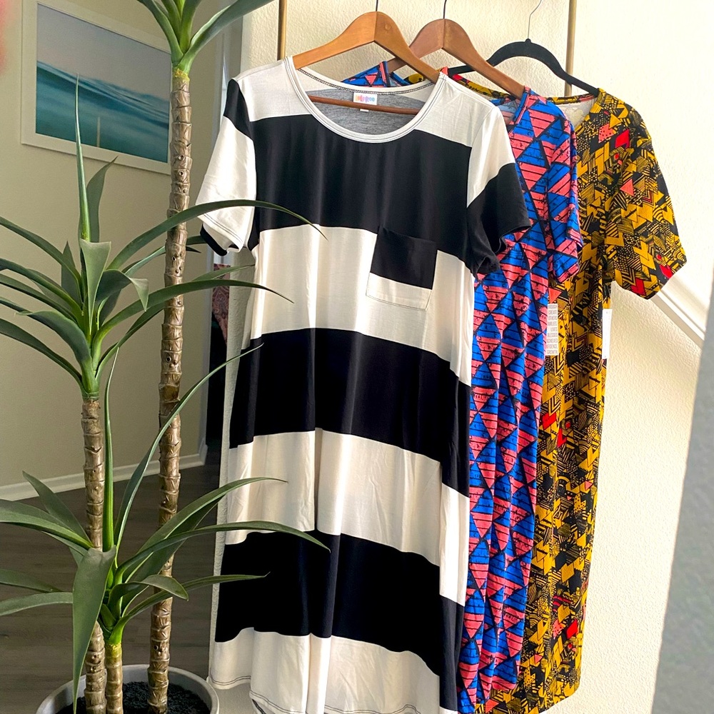 LulaRoe bundle of 3 Large Carly Dresses